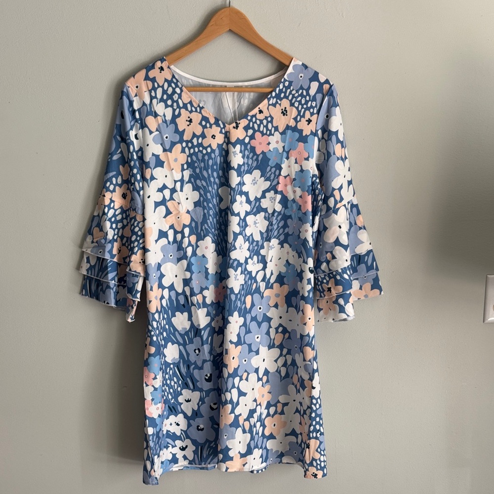 Floral V-Neck Tunic Dress‎